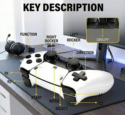 M15 4K Gaming Stick with 64GB Storage, 30,000+ Retro Games, Wireless Controllers, and Support for Over 20 Emulators for HD TV Gaming